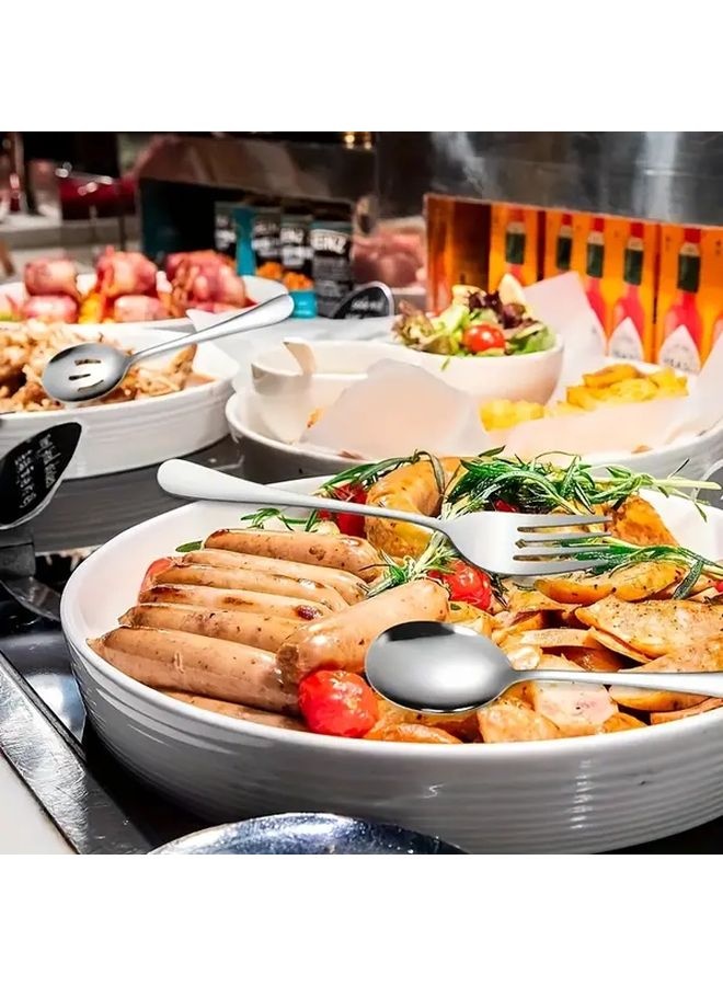 Golden 8PCS Premium Stainless Steel Serving Utensils Set For Party Banquet Catering - Image 5